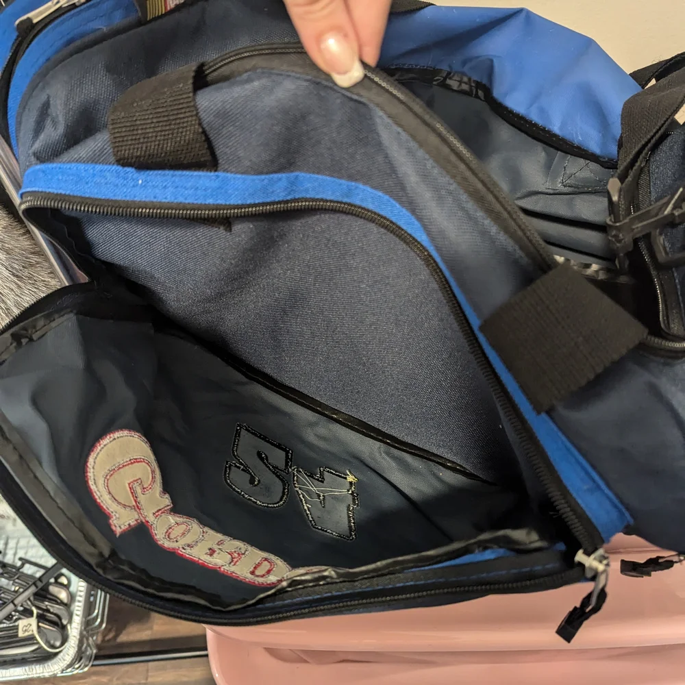 Navy Duffel Bag with Signature Design